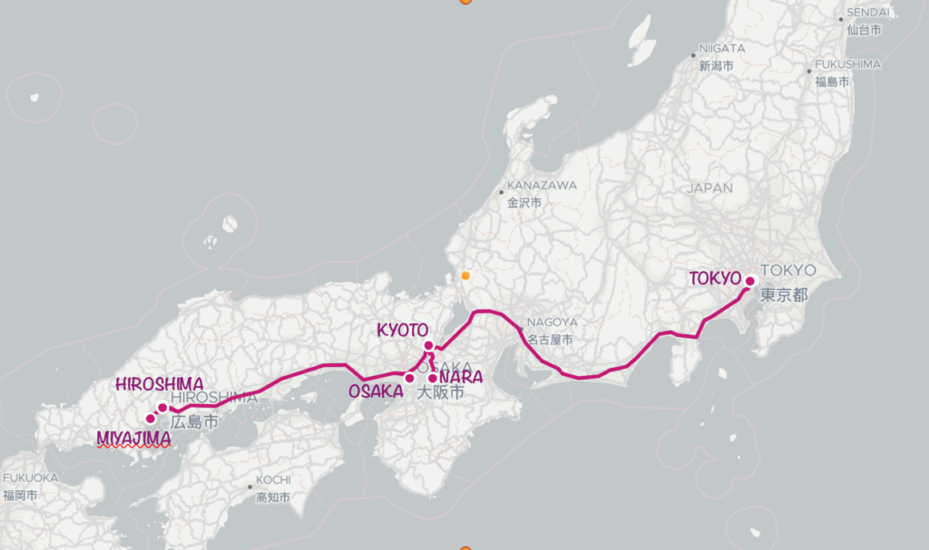 Itinéraire voyage 3 semaines Japon